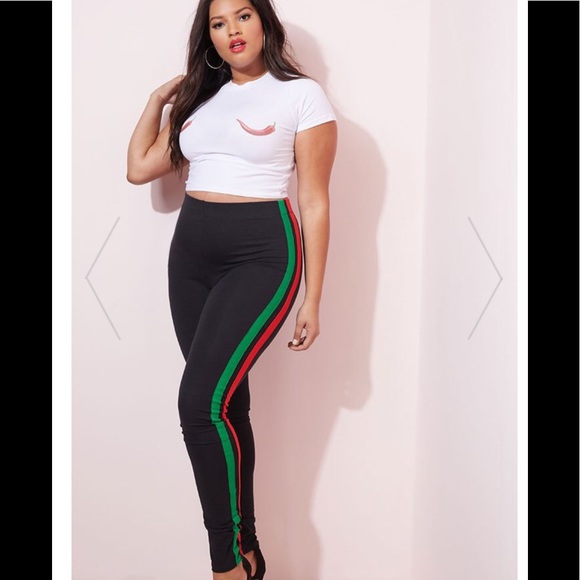 Pants - BRAND NEW BLACK STRIPED LEGGINGS